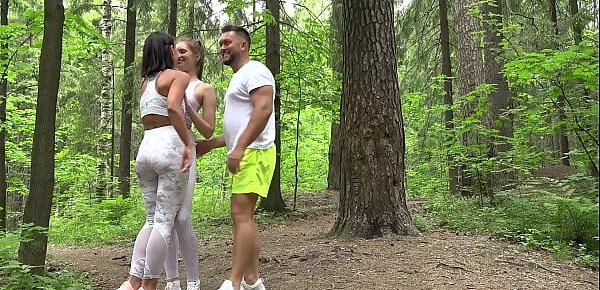  Jogging turns into some adventurous sex with a horny couple